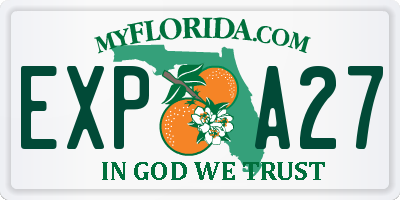FL license plate EXPA27
