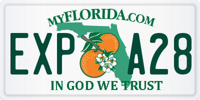 FL license plate EXPA28