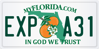 FL license plate EXPA31