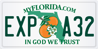 FL license plate EXPA32