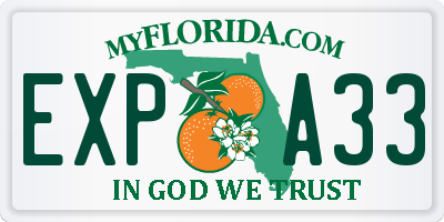 FL license plate EXPA33