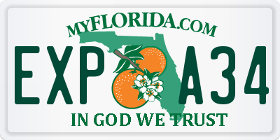 FL license plate EXPA34