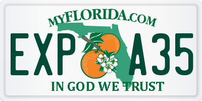 FL license plate EXPA35