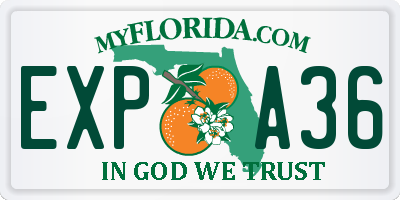 FL license plate EXPA36