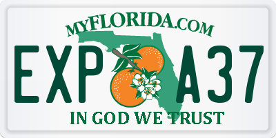 FL license plate EXPA37