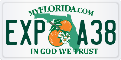 FL license plate EXPA38