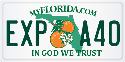 FL license plate EXPA40