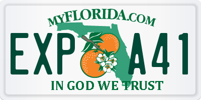 FL license plate EXPA41