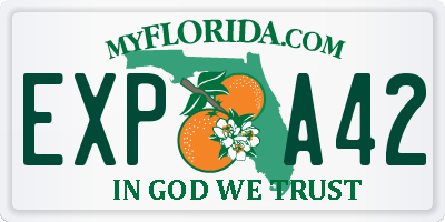 FL license plate EXPA42