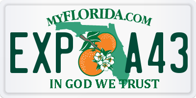 FL license plate EXPA43