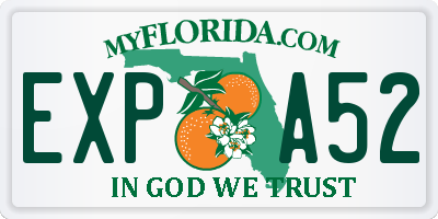 FL license plate EXPA52