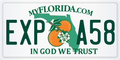 FL license plate EXPA58