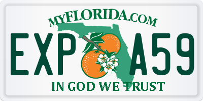 FL license plate EXPA59