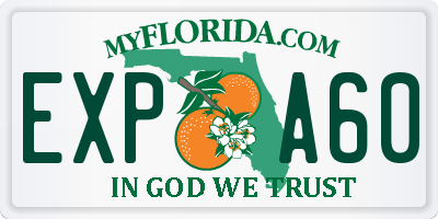FL license plate EXPA60