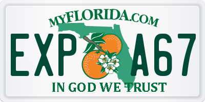 FL license plate EXPA67