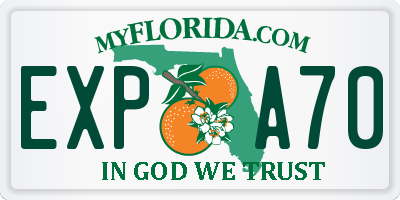 FL license plate EXPA70