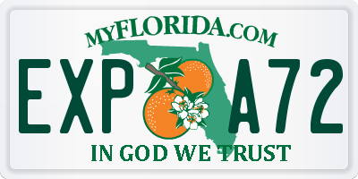 FL license plate EXPA72