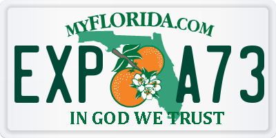 FL license plate EXPA73