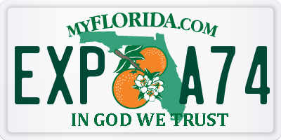 FL license plate EXPA74