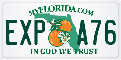 FL license plate EXPA76