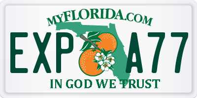 FL license plate EXPA77