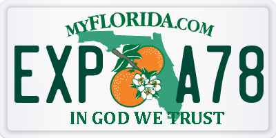 FL license plate EXPA78