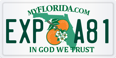 FL license plate EXPA81