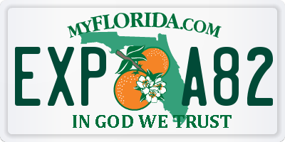 FL license plate EXPA82