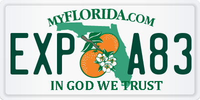 FL license plate EXPA83