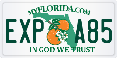 FL license plate EXPA85