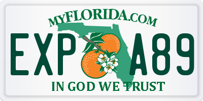 FL license plate EXPA89