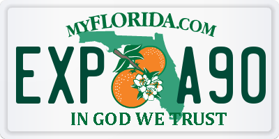 FL license plate EXPA90