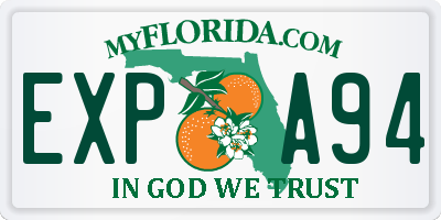 FL license plate EXPA94
