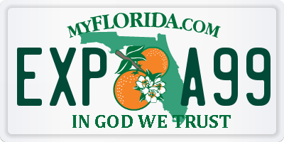 FL license plate EXPA99