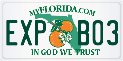 FL license plate EXPB03