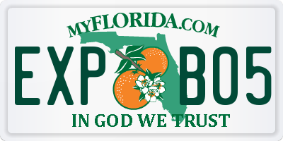 FL license plate EXPB05