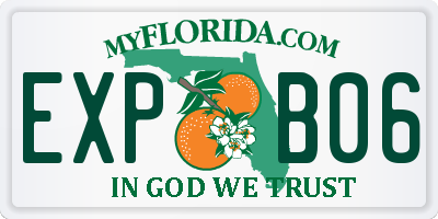 FL license plate EXPB06