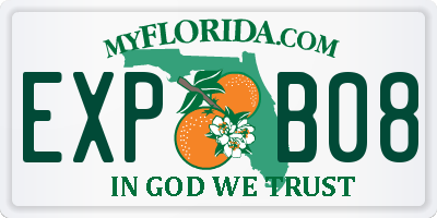 FL license plate EXPB08
