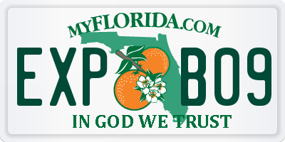 FL license plate EXPB09