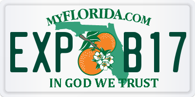 FL license plate EXPB17