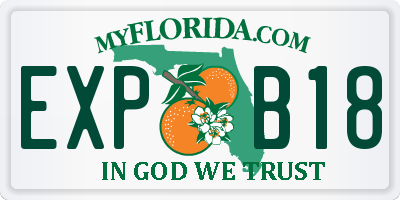 FL license plate EXPB18