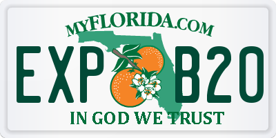 FL license plate EXPB20