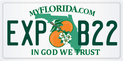 FL license plate EXPB22