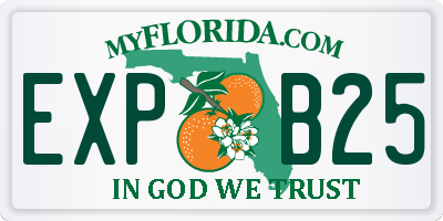 FL license plate EXPB25