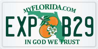FL license plate EXPB29
