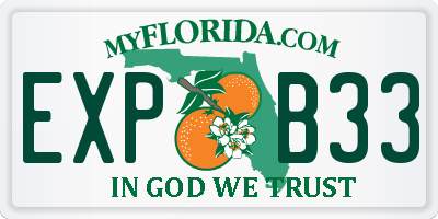 FL license plate EXPB33