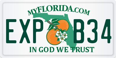 FL license plate EXPB34