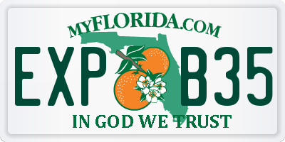 FL license plate EXPB35