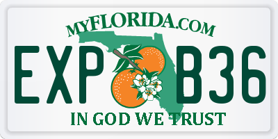 FL license plate EXPB36