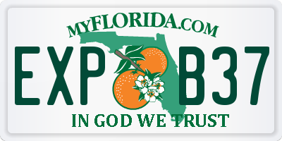 FL license plate EXPB37